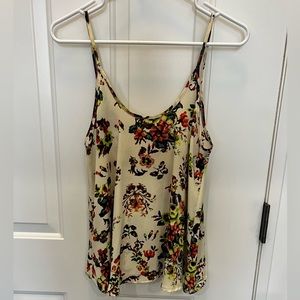 Floral Spaghetti Strap Tank Top- size L